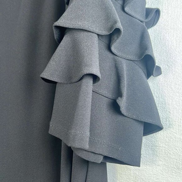 Gabby Skye Plus Size 20W Lil Black Dress Tiered Ruffle Sleeve Party Wedding Form - Picture 4 of 9